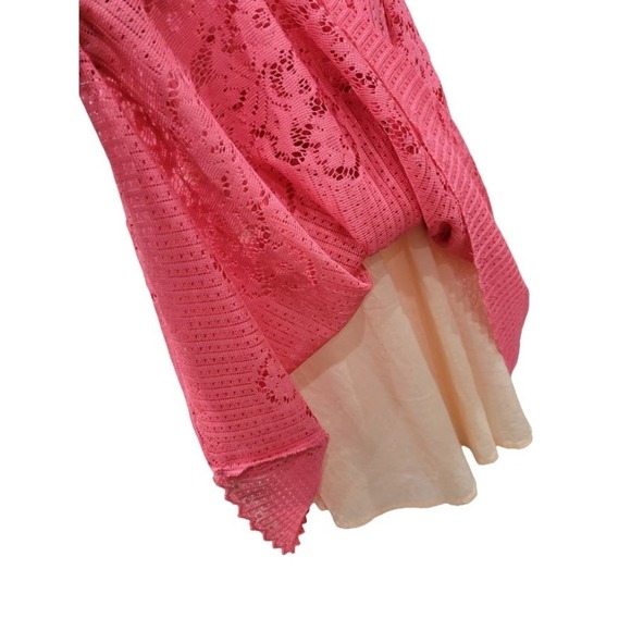 Free People Womens Rocco Lace‎ Open Back Mini Dress Size 10 Pink - Picture 16 of 16